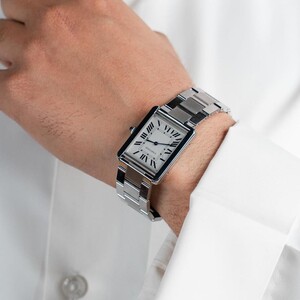 ساعة تانك دي كارتير - فضي  كوارتز