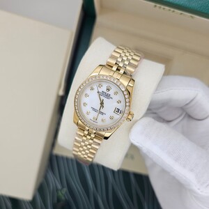 ساعة رولكس دايت جست - ذهبي اطار زركون