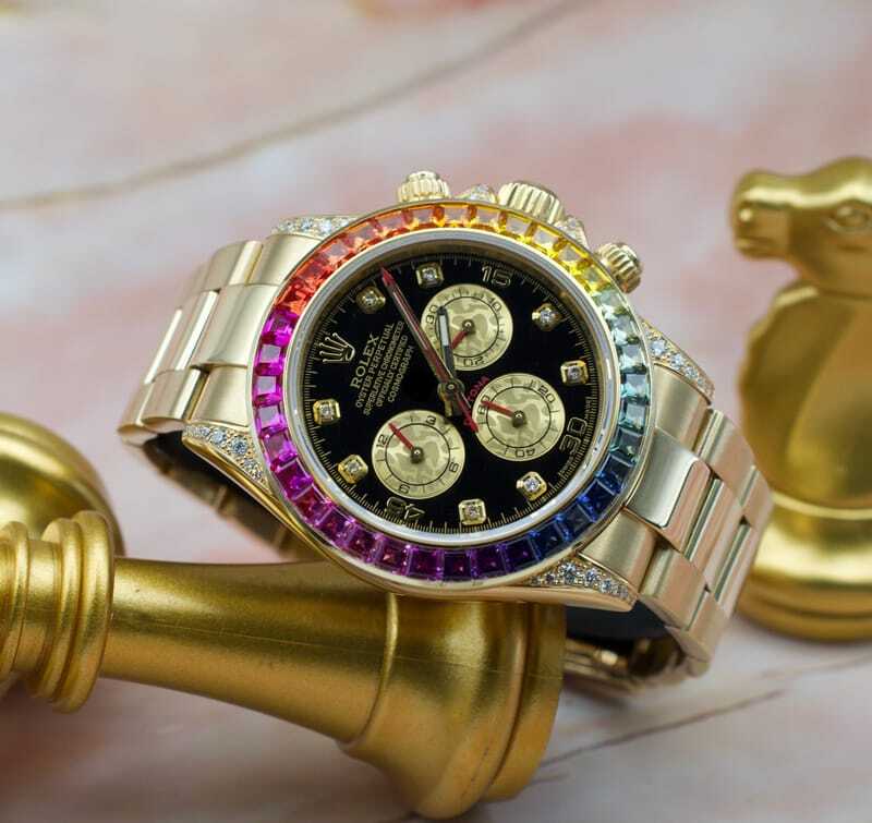 رولكس دايتونا رينبو - ذهبية اطار اللوان اوتوماتيك