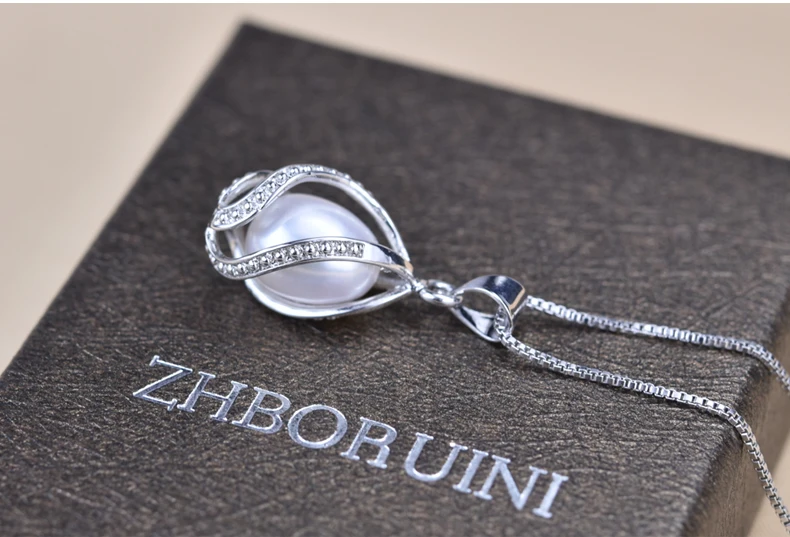 قلادة دمعة الضوء اللؤلؤية 925 فضة