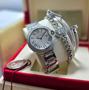 Cartier Ballon Watch & Luxury Bracelet - Zircon Bezel