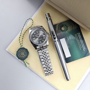 Rolex Datejust Watch with Luxury Pen - Roman Numerals Dial Automatic
