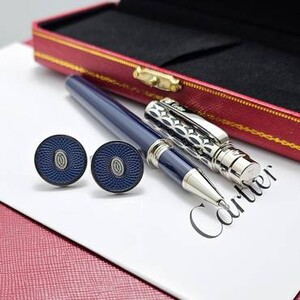 Cartier Pen & Cufflinks - Engraved Cap Design