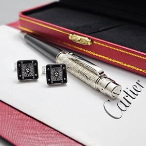 Cartier Pen & Cufflinks Set - Engraved Design