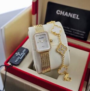 Chanel Première Watch with Van Cleef Bracelet - Gold Stones