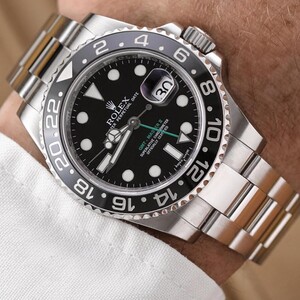 Rolex GMT-Master II Watch - Silver with Black Dial Automatic