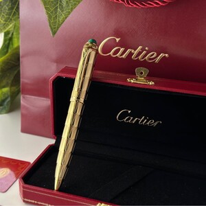 Cartier Pasha Pen - Stainless Steel with Green Stone