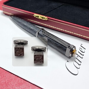 Cartier Pasha Santos Pen & Cufflinks Set - Engraved Design