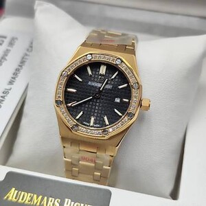 Audemars Piguet Royal Oak Watch - Gold Zircon Bezel