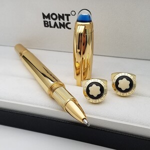 Montblanc Blue Stone Pen & Cufflinks Set