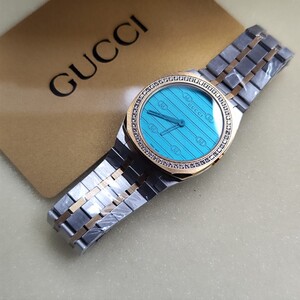 Gucci Stainless Steel & Rose Gold Watch - Diamond Bezel