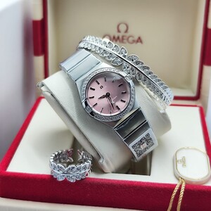 Omega Constellation Watch - Diamond Bezel Baton Dial + Bracelet