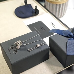 سلسال حلقات مزدوجة  مع الملحقات - فضي | Silver Necklace