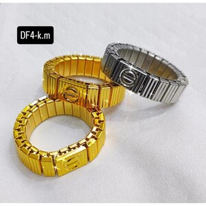 خاتم كارتييه مطلي بالذهب بتصميم مرن | Ring - للجنسين | المقاسات: 5-10