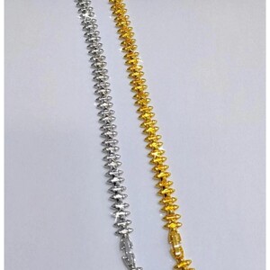 سوار مطلي بالذهب بتصميم حلقات متصلة | Bracelet - Gold | المقاسات: 15-23 سم