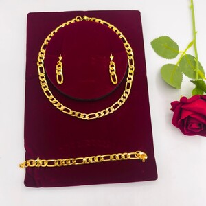 طقم مجوهرات راقٍ فضي - بديل الذهب لا يسبب الحساسية لا يتغير لونه | Multicolor Jewelry Set