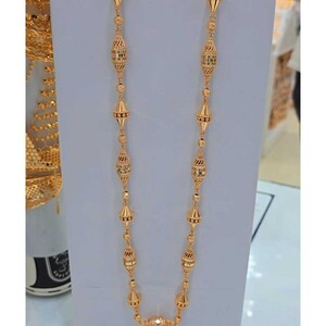 سلسال عرائس بأحجار ملونة - بديل الذهب لا يسبب الحساسية لا يتغير لونه | Gold Necklace