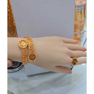 إسوارة ذهبية ناعمة - بديل الذهب لا يسبب الحساسية لا يتغير لونه | Bracelet - Gold | المقاسات: 15-23 سم