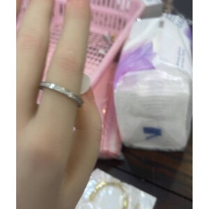 خاتم حلقة مزدوجة زركون ذهبي وفضي | Ring - Gold | المقاسات: 5-10