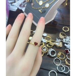 خاتم دائرة مرصع زركون ذهبي وفضي | Ring - Gold | المقاسات: 5-10