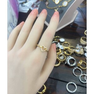 خاتم فراشة زركون ذهبي وفضي | Ring - Gold | المقاسات: 5-10