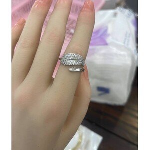خاتم ورقة مُنفتحة زركون ذهبي وفضي | Ring - Gold | المقاسات: 5-10