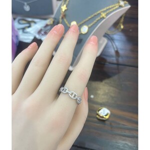 خاتم سلسلة ذهبية مرصع زركون | Ring - Gold | المقاسات: 5-10