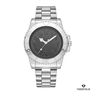 ساعة كوارتز فضية بميناء رمادي | Grey Watch