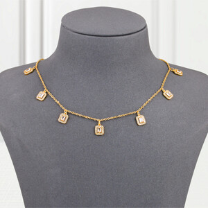 شوكر بديل الذهب مربع الألماس | Silver Accessory