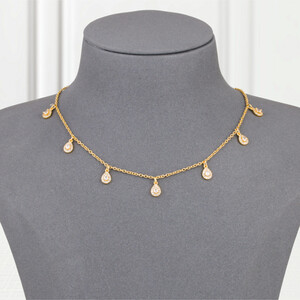 شوكر بديل الذهب دمعة الكرستال | Silver Accessory